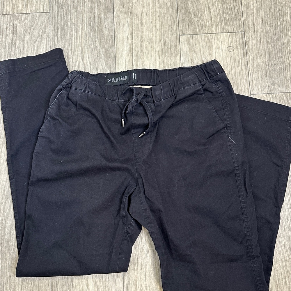 WildFang Black Structured Pants Straight Leg Chinos Size Small